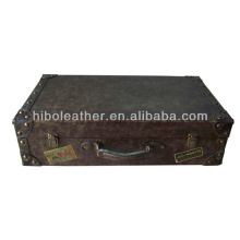 Guangzhou manufacture vintage faux leather suitcase